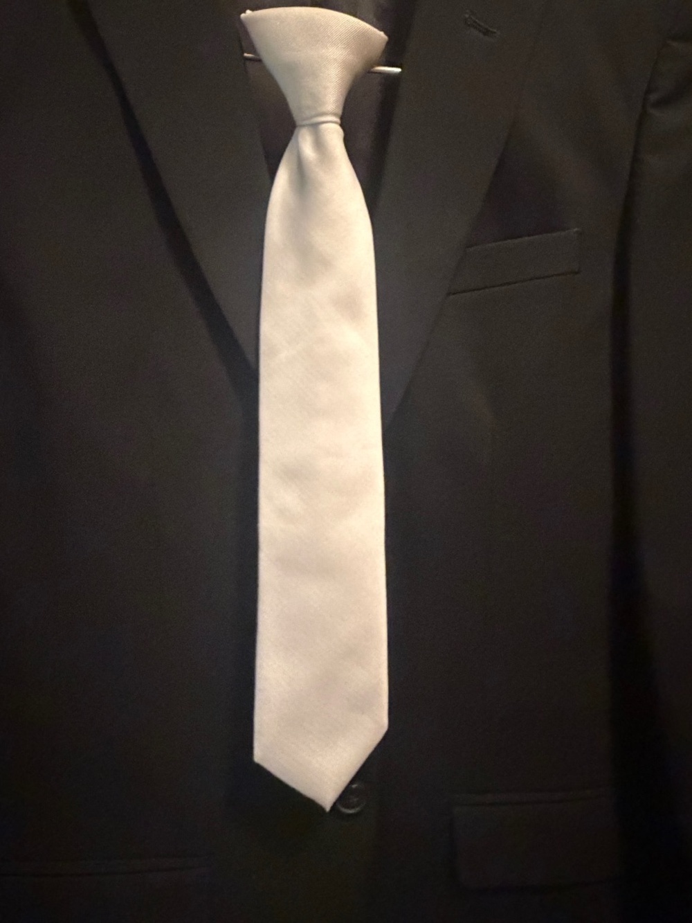 BOYS White Clip-on Tie